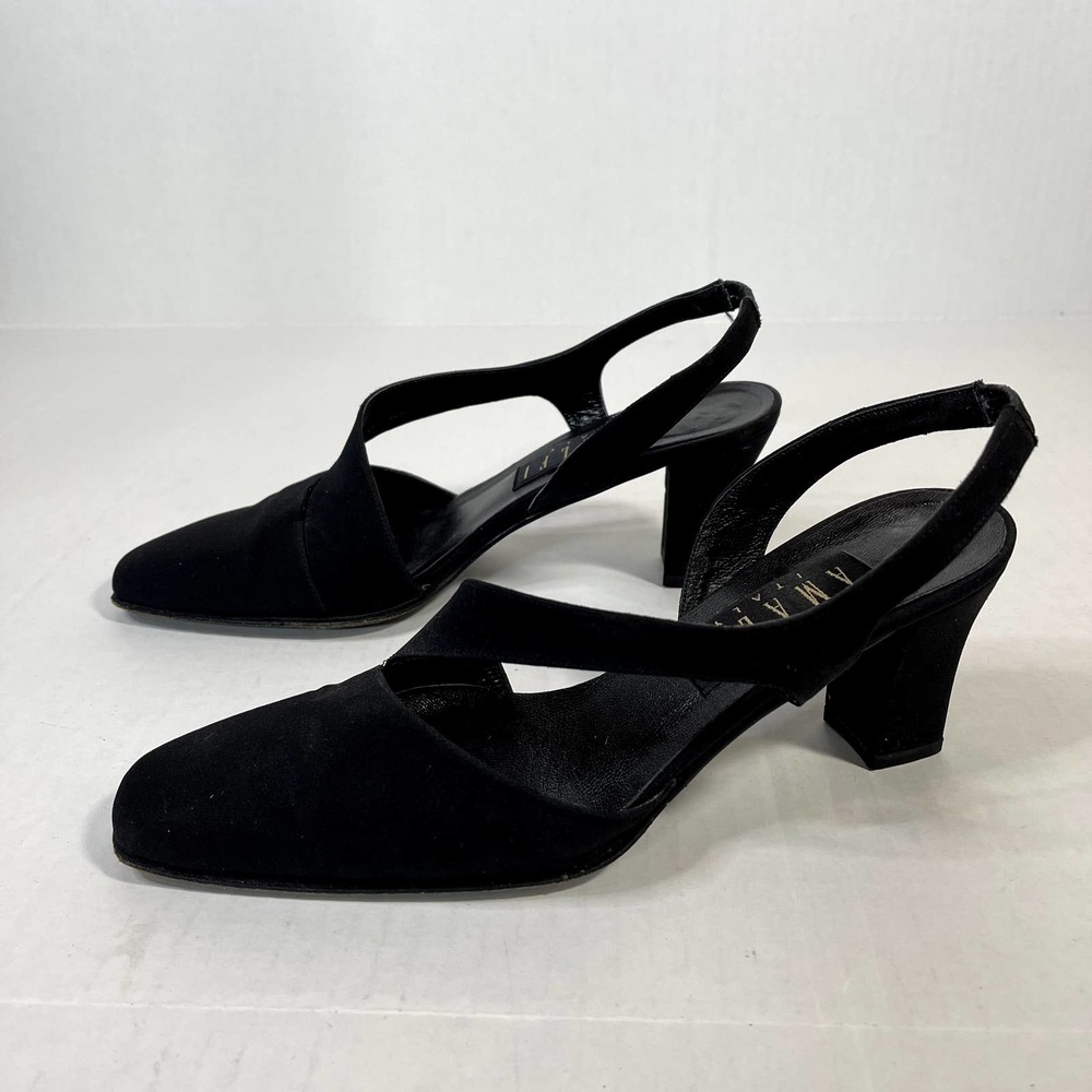 Amalfi Chic Black Slingback Heels